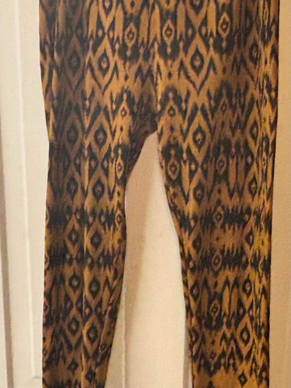 LuLaRoe Brown and Black Aztec-Style Leggings